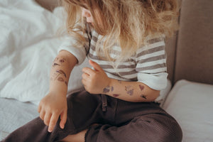 Organic, eco-friendly temporary tattoos, made in austria, shown in Yay collection