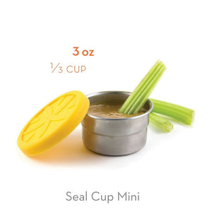 blue water bento seal cup holds 3 ounces or 1/3 cup.