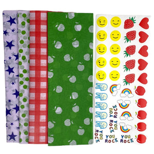Yumbox assortment of 40 sandwich wraps with cute colors and prints