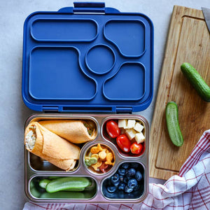 Yumbox stainless steel leak-proof bento lunch box in santa fe blue