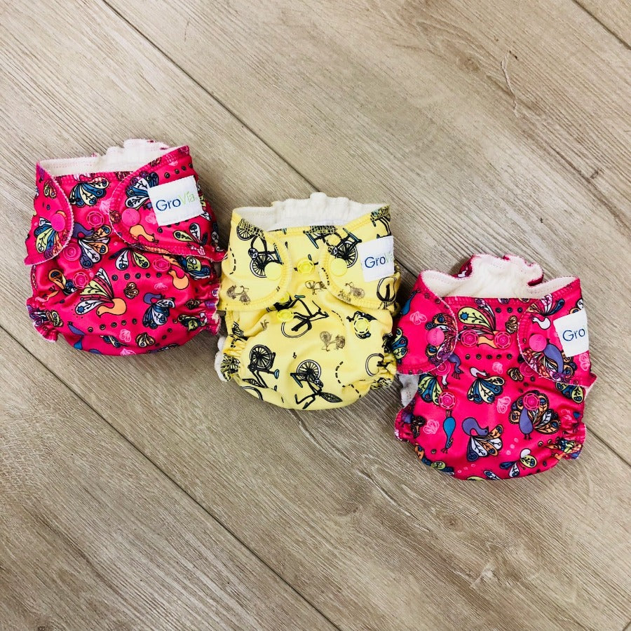 GroVia Newborn all in one 3-pack gently used