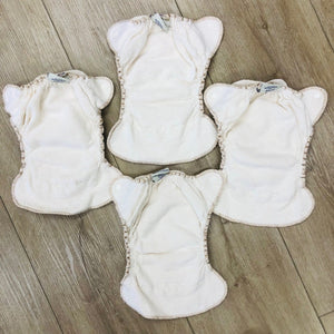Kissaluvs Hemp/Cotton Newborn Fitted Diapers, 4-Pack, Gently Used