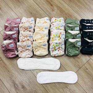 24-Pack, GroVia Newborn All-in-One Diaper + Boosters, Gently Used