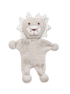 under the nile lion lovey measures 8 inches and is made from organic cotton