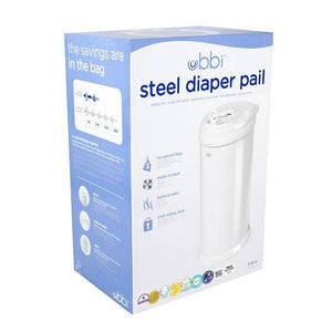 Ubbi steel diaper pail in gray