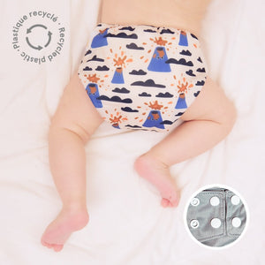 La Petit Ourse LPO ECO 2 Recycled Pocket Diaper, made from 2 plastic bottles, shown in rainbow print