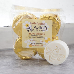avital's apiaries honey oatmeal bath fizzles with aloe extract and raw honey