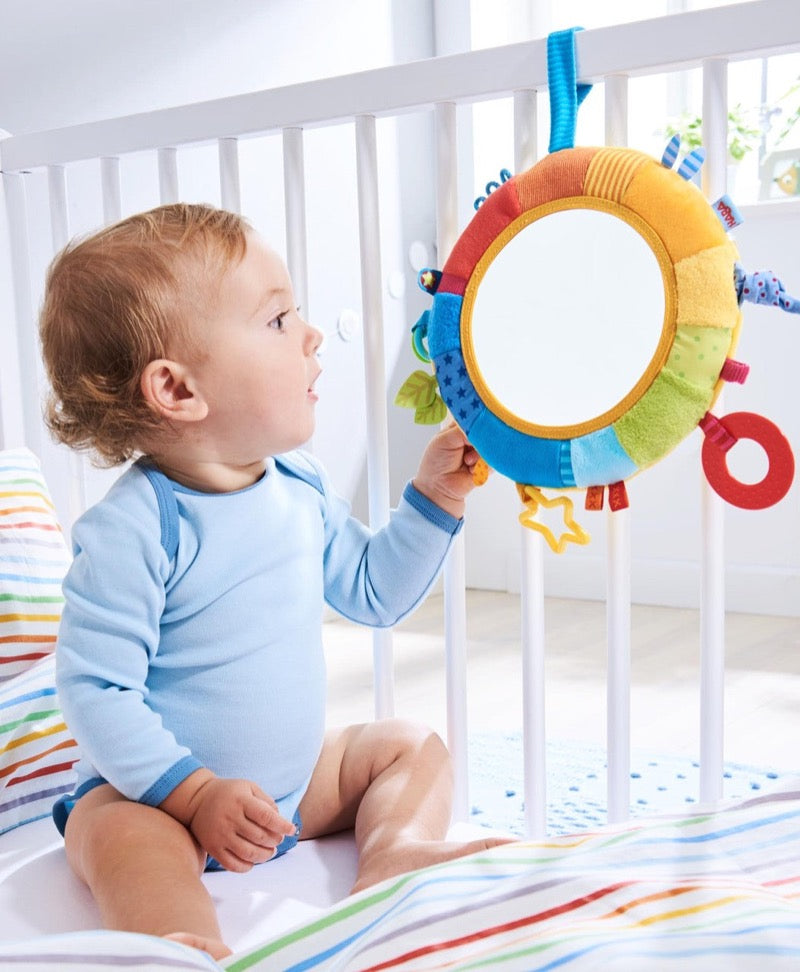 haba rainbow discovery mirror is a colorful stimulating toy