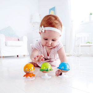 Hape Stay-Put Rattle Set of musical animal themed rattles
