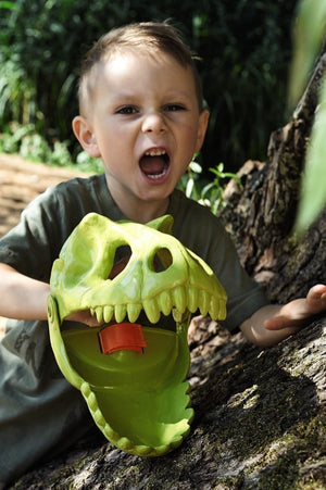 Haba Dinosaur Sand Glove with mouth open