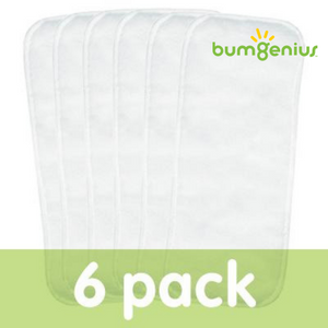 bumGenius diaper doubler newborn size, package of 6, measures 12 X 5.5 inches