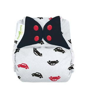 bumGenius Freetime All in One Cloth Diaper, shown in solid color kiss coral, made in the usa