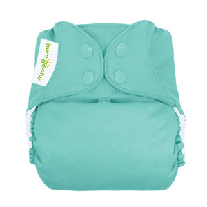 bumGenius Freetime All in One Cloth Diaper, shown in solid color kiss coral, made in the usa
