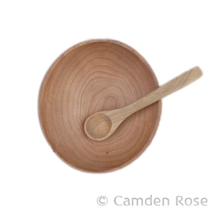 Camden Rose Wood Cherry Bowl & Spoon Set