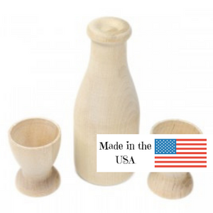 Good Milk and Cups, solid birch wood and made by Camden Rose, made in the USA