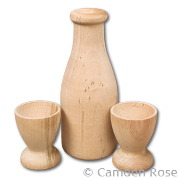 Good Milk and Cups, solid birch wood and made by Camden Rose, made in the USA
