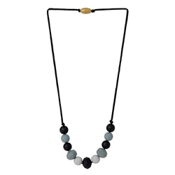 Chewbeads Chelsea Teething Necklace measures 30" and has 11, 100% silicone beads