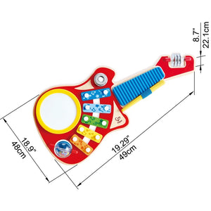 Hape 6-in-1 Music Maker guitar is bright and colorful