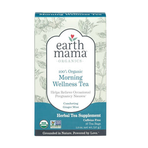 Earth Mama Organics Morning Wellness Tea, herbal tea for morning and all-day nausea, 100% organic