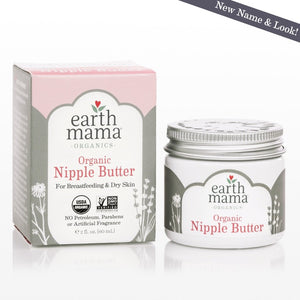 Earth Mama Organics Nipple Butter, herbal forumulation for soothing nipple discomfort, made in the USA