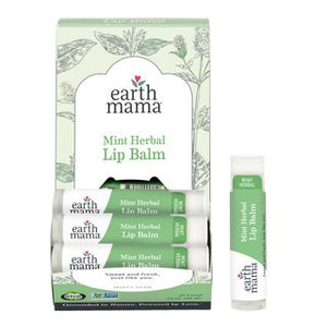 earth mama organic lip balm mint herbal display