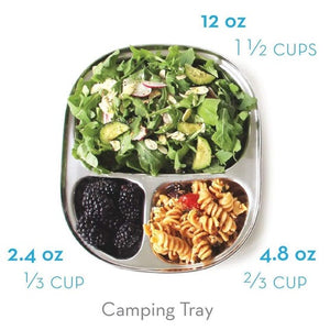 ecolunchbox camping tray has three compartments