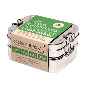 ecolunchbox three in one lunchbox in its packaging