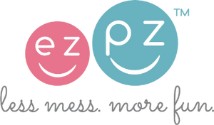 ezpz tiny spoons set with company logo, less mess, more fun