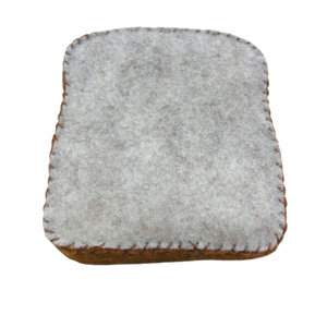 felt playfood sandwich is made locally in New York and includes felt bread, cheese, tomato, and lettuce