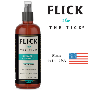 Flick the Tick, all natural tick repellent is made in the USA, in the state of Maine