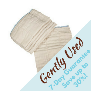 save money with gently used unbleached prefolds, used less than 30 days