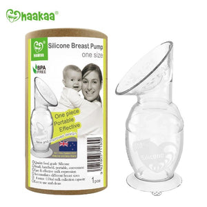 Haakaa Silcone Breast Pump with Suction Base packaging for the 5 oz pump