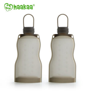 haakaa silicone milk storage bags, pack of 2