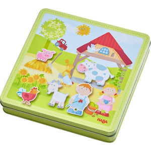 HABA Mini Monster Magnetic Game measures 8.5" x 8.5" x .2"