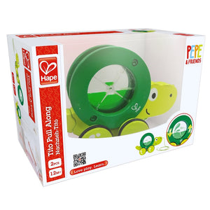 Hape Tito Pull Along turtle toy is green