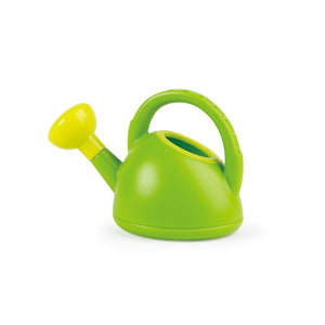 Hape watering can in bright green with lime green spout is made from BPA free plastic