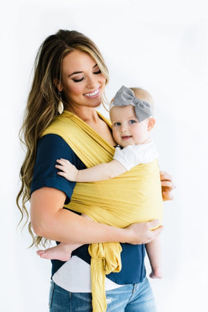 Happy Wrap Organic Bamboo Baby Carrier in solid color olive branch