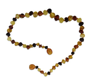 Healing Hazel baltic amber necklace in raw multi-colored beads