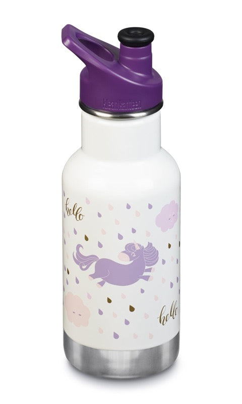 Klean Kanteen Kid Classic Sippy Water Bottle, 12 oz - Unicorns