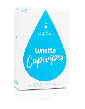 lunette cupwipes are an easy option for sanitizing your menstrual cup when water isn't an option