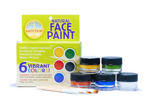 natural earth regular size natural face paint kit contains 6 colors and 3 make-up applicators
