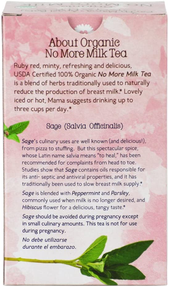 Earth Mama Organic No More Milk Tea, 16 Tea Bags | Jillian's Drawers