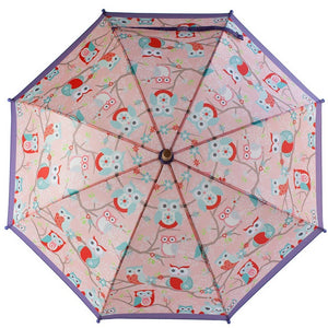 oaki children's umbrella in perched owls print