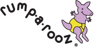 Rumparooz OBV One-size pocket diapers in Care Bears print with the Rumparooz logo