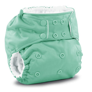 Rumparooz One Size Pocket Diaper in Snaps, Solid color Tadpole Green shown