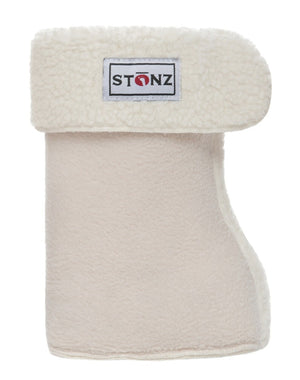 Stonz fleece bootie liners come in 4 sizes and are machine washable and dryable