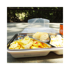 thinksport go2 3 compartment lunch container in white