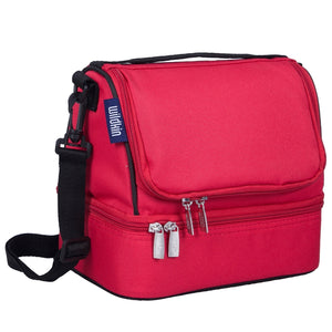 wildkin two compartment lunch bag in cardinal red