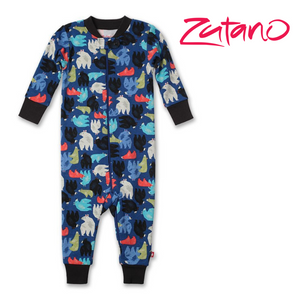 zutano logo and big bear print organic cotton sleeper