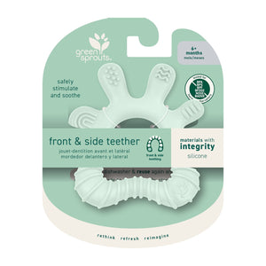 Green Sprouts silicone front and side teether, light green color